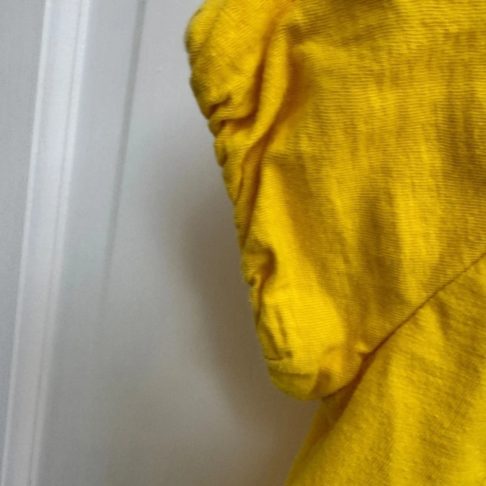 Genuine Kids Osh Kosh 3T Girls Yellow and White Flower Short Sleeve Blouse Top
